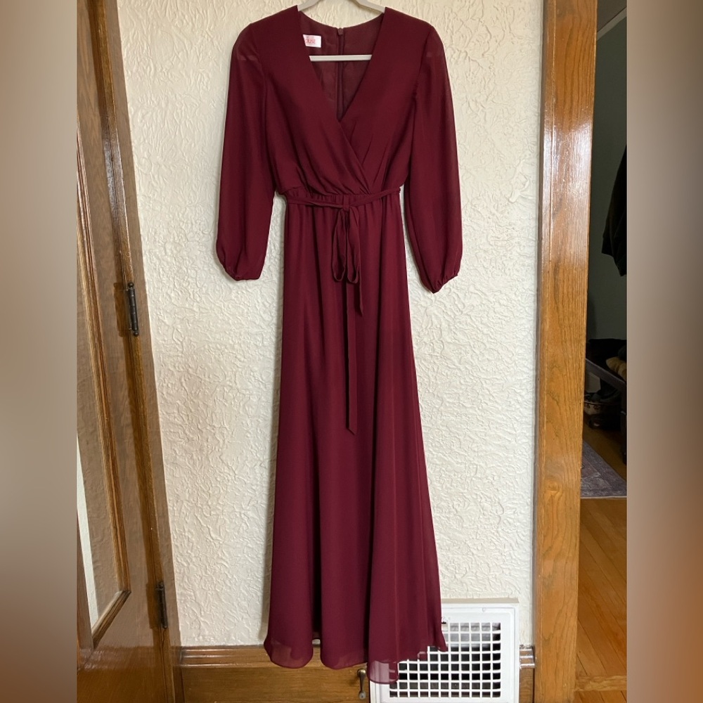 JJ’s House Bridesmaid Maxi Dress - Cabernet